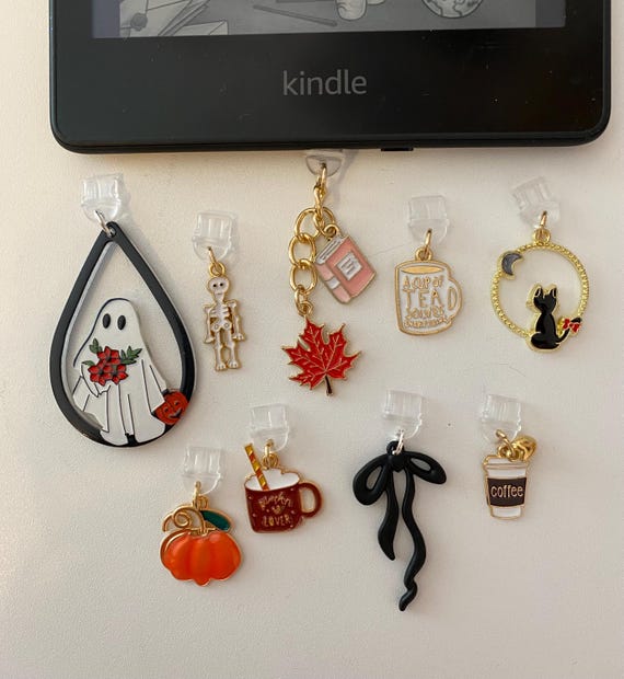 Fall Charms For Kindle, Phone, Tablet, USBC Port, Cute Fall Aesthetic for Bookish Lovers, Halloween Inspired Charms, Booktok Finds, Autumn