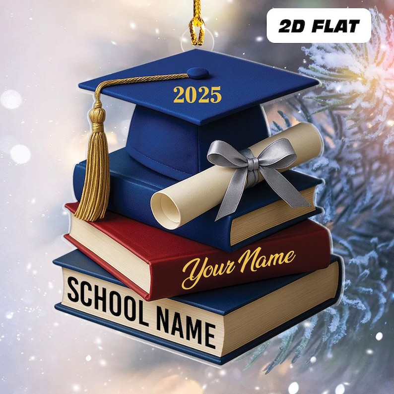 Personalized Graduation Christmas Ornament Flat Acrylic Class of 2025 ...