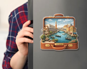 Italy Travel Fridge Magnet Personalized Suitcase Travel Kitchen Magnet Custom Destination Landmark Magnet Venice Trip Souvenir Holiday Gift