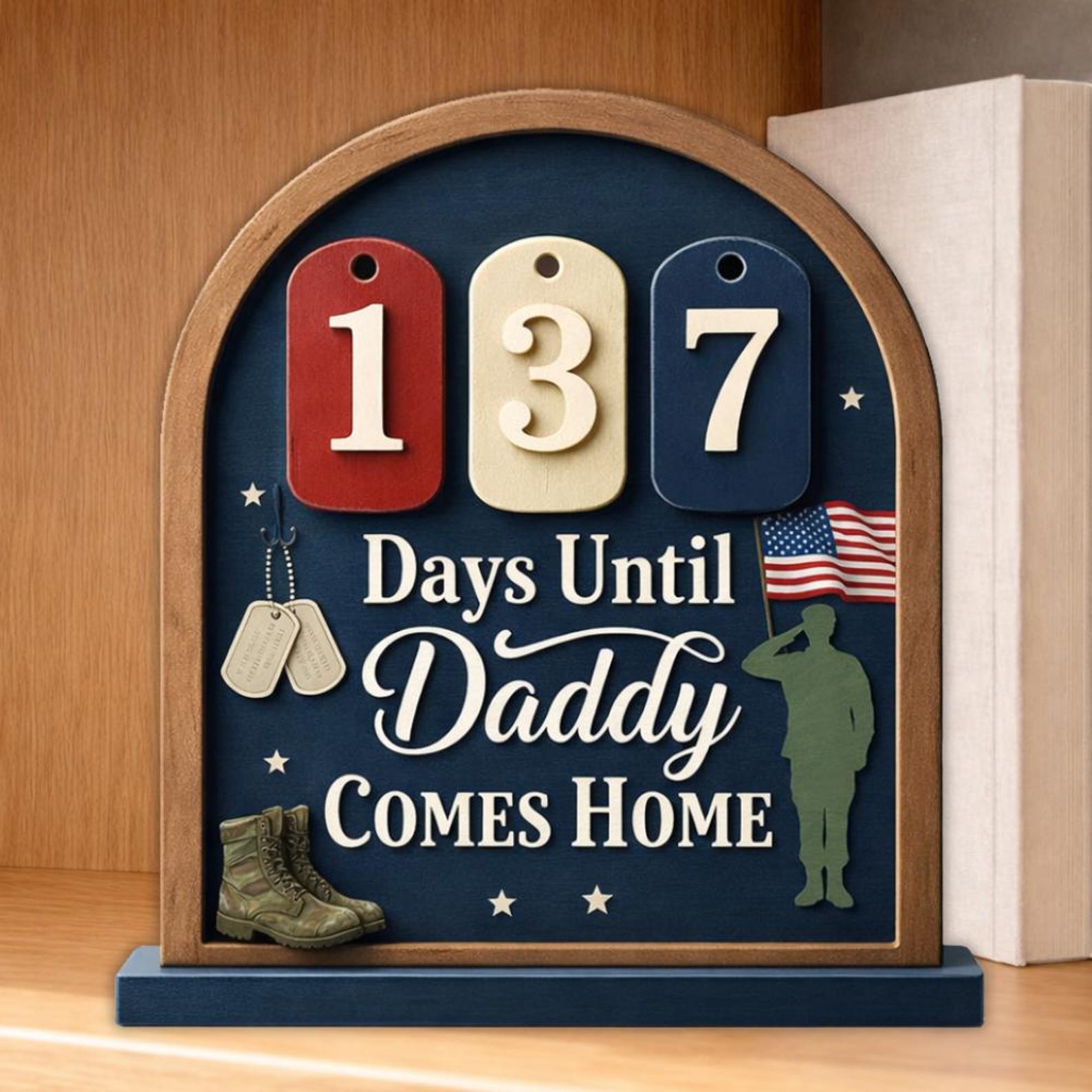 Custom Wood Military Tracker, Deployment Countdown Sign, Days Until ...