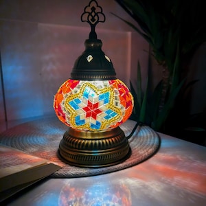 Turkish Lamp, Mosaic Desk Lamp, Moroccan Tamle Lamp, Standing Lamp, Turkish Bedside Lighting, Turkish Oriental Design, Home Decor