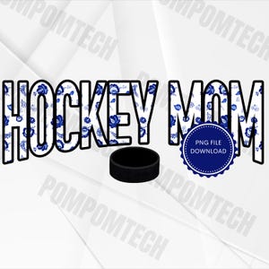 Hockey moeder digitaal png-bestand |  Bloemen toilettas blauwe kleur | Art afdrukbaar sublimatieontwerp | digitale download