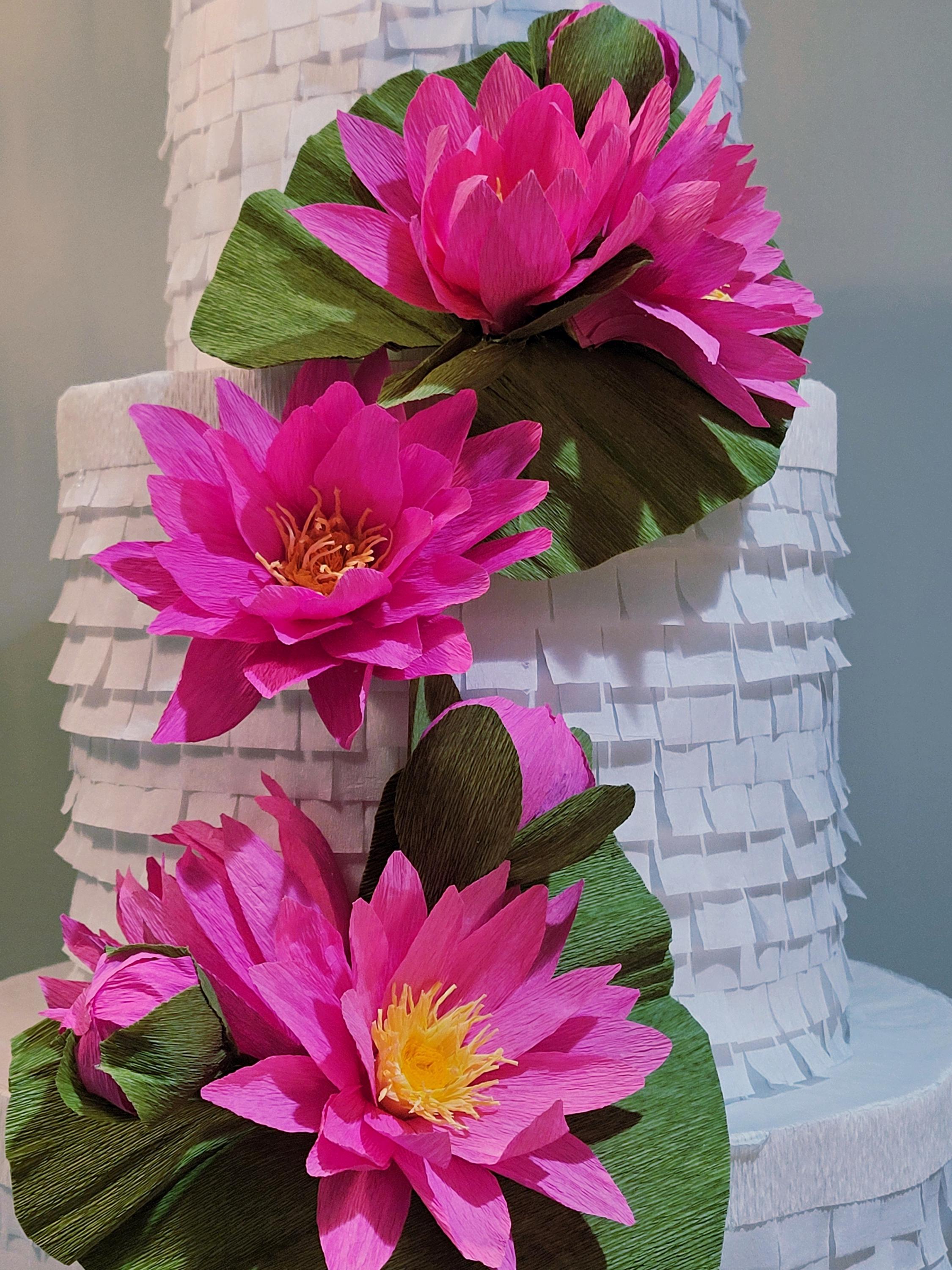 Wedding Cake Piñata With Handmade Italian Crepe Flowers- Water Lily - Etsy
