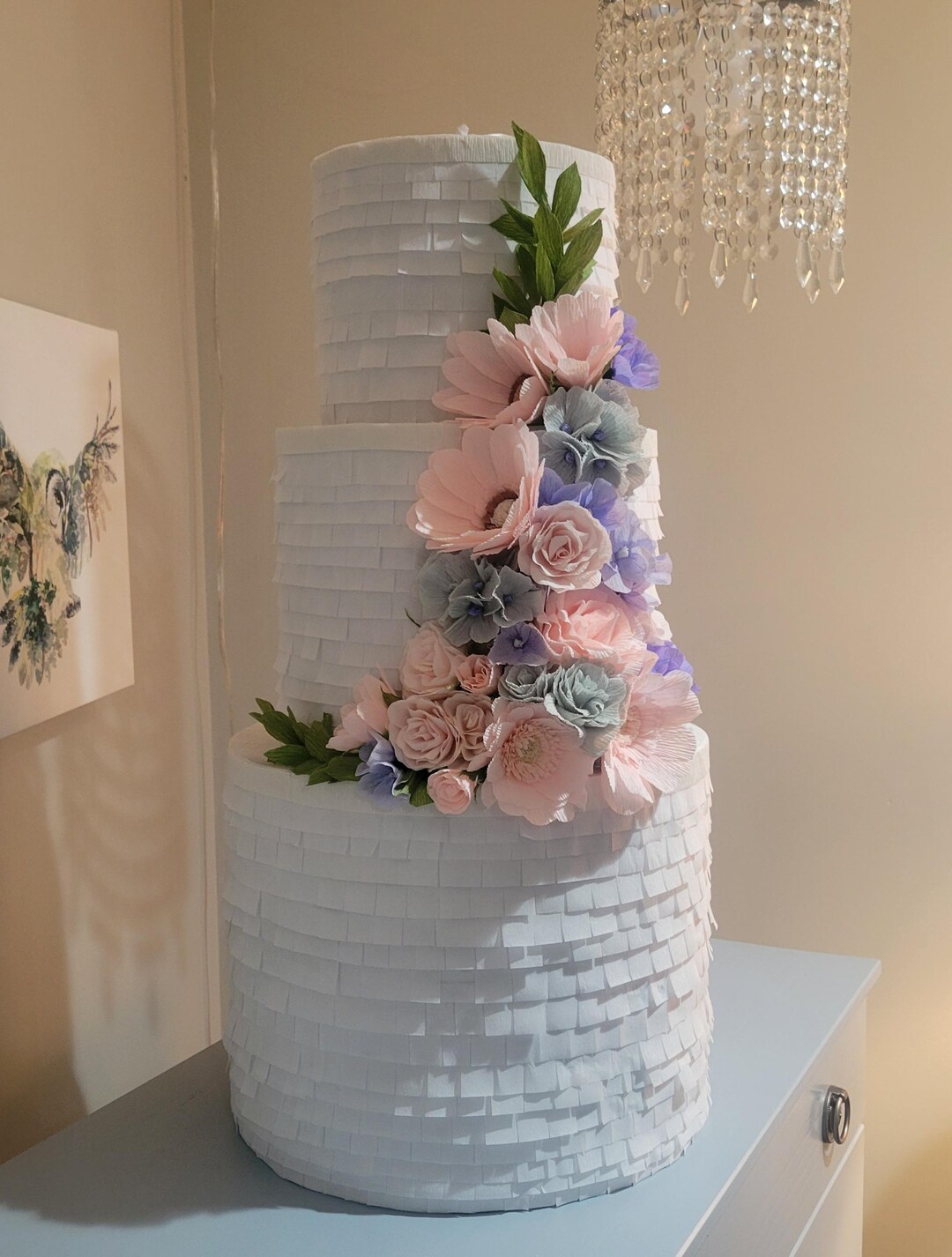 Customized Wedding Cake Piñatas With Handmade Italian Crepe Flowers - Etsy