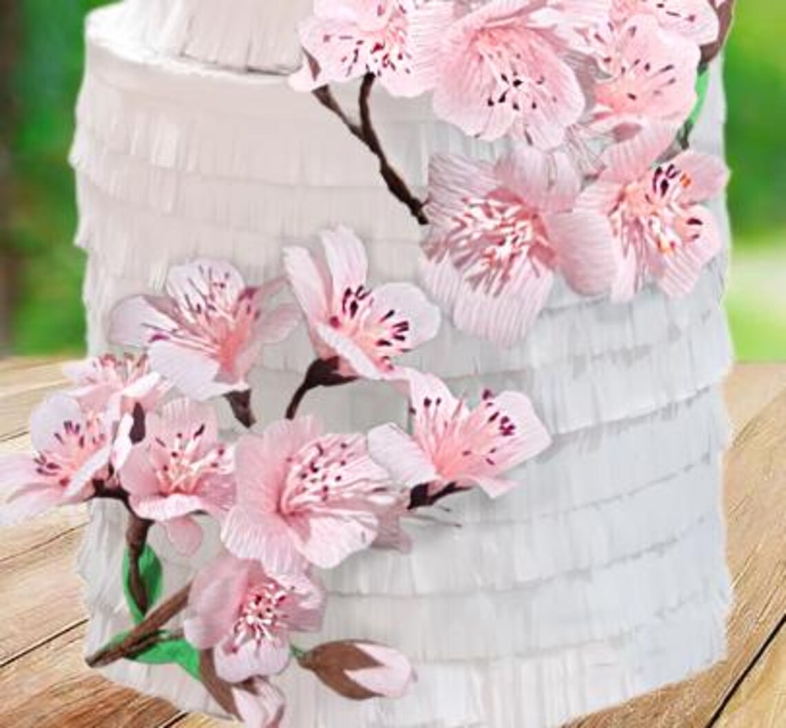 Customized Wedding Cake Piñata With Handmade Italian Crepe Flowers ...