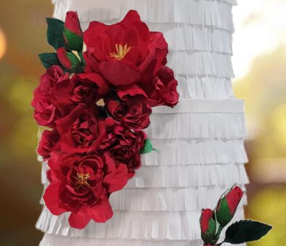 Customized Wedding Cake Piñata With Handmade Italian Crepe Flowers - Etsy