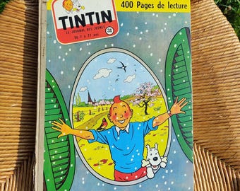 TINTÍN La revista para jóvenes de 7 a 77 años // Álbum 31 Colección de la revista Tintín // Cómic francés 1957 Libro de colección RARO