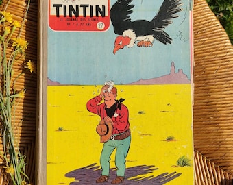 TINTIN – Das Magazin für junge Leute von 7 bis 77 // Album 27 – Sammlung des Tintin-Magazins // Französisches Comic-Heft von 1956 – Seltenes Sammlerstück