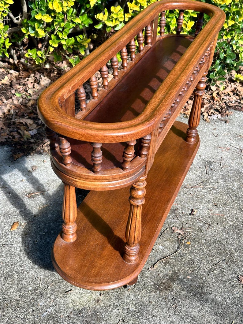 Beautiful Vintage Wooden Plant Stand on Wheels, 1960s/70s // Sturdy // Small Bookshelf // Wooden Planter // Console