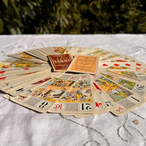 Ancien Jeu de Tarot HERON 78 Cartes - Lavables - Série OPAK - Ref 401 - Made In France - Jeu Complet avec Notice - Collection