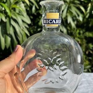 RICARD Vintage French Advertising Water Pitcher - Bistro Bar Accessories - Water Pitcher - Gift Idea - Tableware - Glass Carafe - RETRO