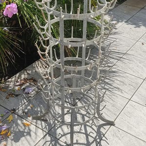 Vintage French Bottle Rack - Bottle Drying Rack - 102 Bottles - Industrial Rack - Christmas Tree - Display - Garden - Zinc Bottle Dryer