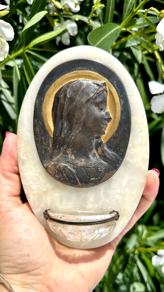 フランス ヴィンテージ 聖水盤 壁掛け マリア様 フランス ヴィンテージ 聖水盤 壁掛け マリア様 マリア様の聖水盤