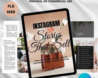 売れるInstagramストーリーInstagram戦略ガイドPLR電子書籍、DFYデジタル製品顔のないデジタルマーケティング戦略マスター再販権