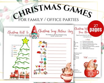 Printable Christmas Party Games Mega Bundle for Families & Adults | 18 Holiday Games Pack, Trivia,  Song Quiz, Christmas Fun Night