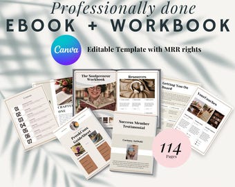 Course Creator Ebook Workbook PLR MRR , Coach Workbook , Canva Editable Lead Magnet Coaching Guide Book Course Creator, Coaching worksheets