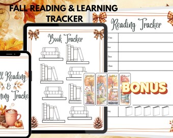 Fall Reading Learning Tracker Printable | Cozy Autumn Book Journal With ...