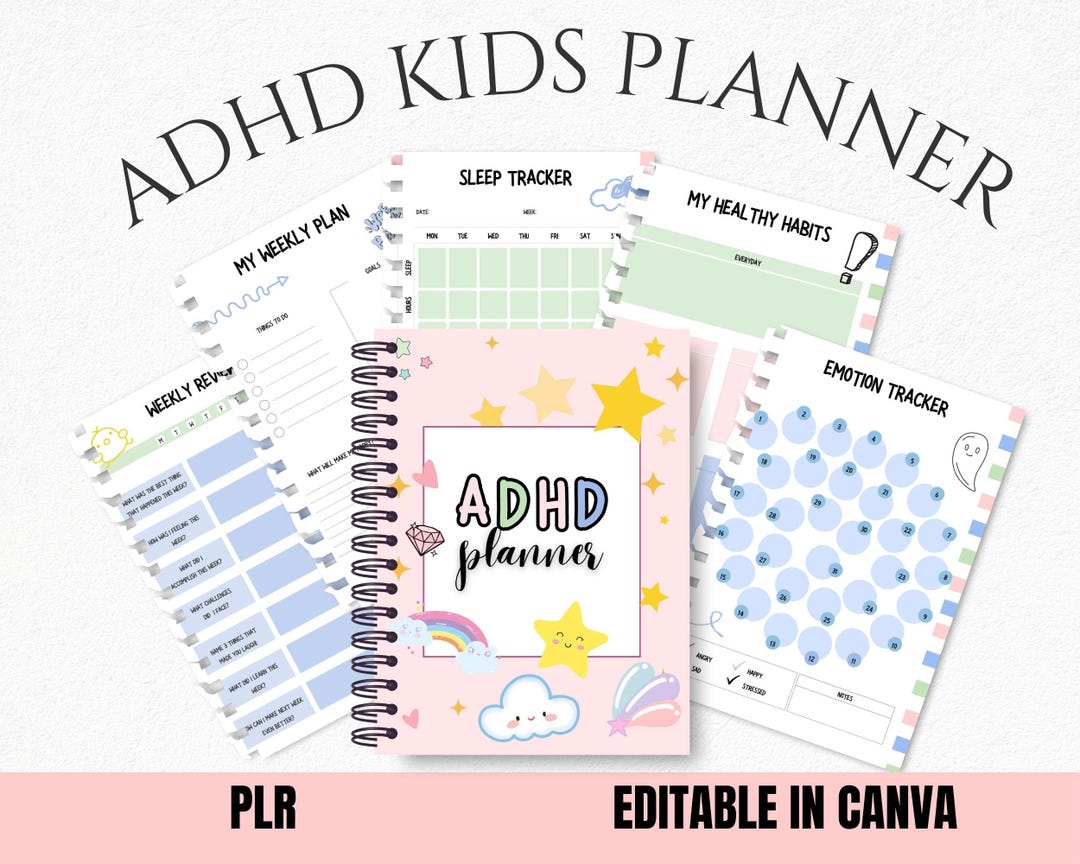 ADHD Planner for Kids, Adhd Kids School Tracker, Adhd Digital Planner ...