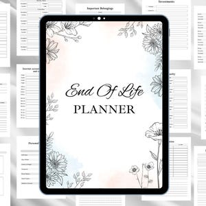 End of Life Planner, Just In Case Emergency planner Organizer, Template for Last Wishes, End of Life Arrangements, Legacy Last Wish Planner