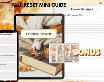 Fall Reset Mini Guide Journal for a Calm Autumn | 15 Page Seasonal Self Care Journal Prompts & Fall Declutter Checklist for Cozy Reset