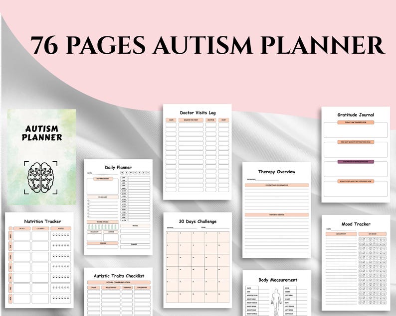Editable Autism Planner Canva Template, Printable Autism Journal, Daily Routine Organizer, PLR MRR Resell Rights