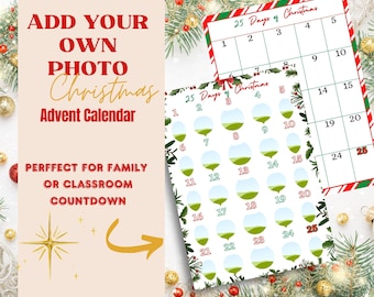 Add your own photo Christmas Advent Calendar Family personalized gifts Christmas Class Bulletin Board Idea - Add Photo Clipart Pack