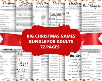 Huge 72 Christmas Games Bundle for Family, Office Party, Kids, Adults & Classroom | Holiday Trivia, This or That Printable Group Fun