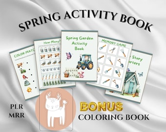 Spring Garden Pre-K and K Activity Book, Homeschool gardening , Digital Instant DOWNLOAD , kids activity book , kids activity pack