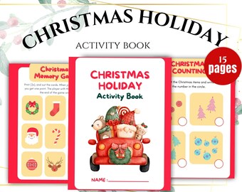 Christmas Holiday Activity Book for Preschoolers | Printable Christmas Worksheets for Kids | Fun Learning Activities for Classroom and Home