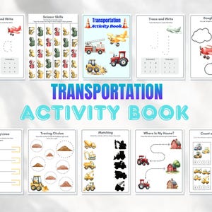 Transportation Activity Book, Cars Busy Book, Car Games, Homeschool Printable, Preschool Printable, Educational Activity, PreK Curriculum