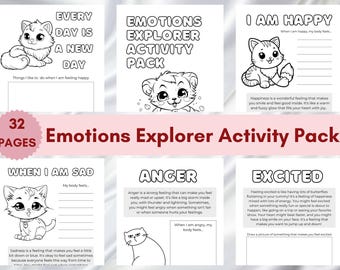 Kids Emotions Explorer Activity Pack , Children’s Emotional Learning Workbook , Feelings and Emotions, Kids Wellbeing