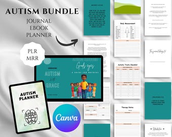 Autism Bundle, Autism Planner, Christian Autism Journal Ebook , Kids Mental Health Bundle, Autism Awareness, Canva Templates PLR MRR