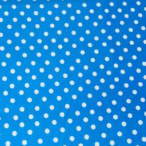 White Dot on Dark Turquoise Spandex Fabric, Multicolor 4-way Stretch Fabric, Swimwear, Activewear, Dancewear, Sportwear Fabric by the Yard
