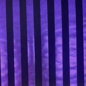 Stripe Metallic Purple and Black Spandex Fabric, Multicolor 4way Stretch (80 Nylon, 20 Spandex) Activewear, Sportwear, Dancewear, Yoga, Swim