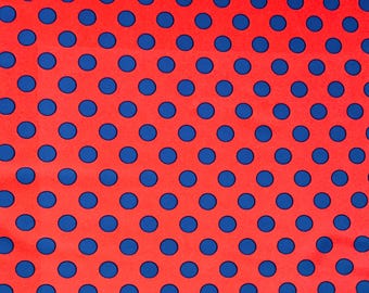 Coral Polka Dot Spandex Fabric - 4-Way Stretch Fabric By The Yard - For Dancewear, Activewear, Swimwear