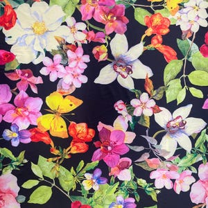 Romance Black Spandex Fabric, 4-way Stretch Fabric, Swimwear, Activewear, Dancewear, Sportwear Fabric by the Yard