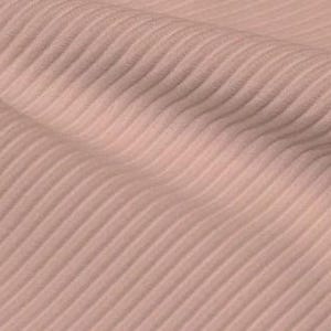 May include: Close-up of a textured fabric with a ribbed design. The fabric is a soft, muted pink color, with vertical ridges creating a subtle pattern. The folds and curves add depth and dimension to the textile.