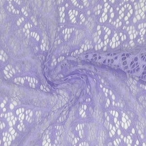 Lilac Stretch LACE - 2-way Stretch Fabric (5 Spandex, 95 Nylon) - textured stretch lace for dancewear, swim, sportwear - Fabric by the Yard