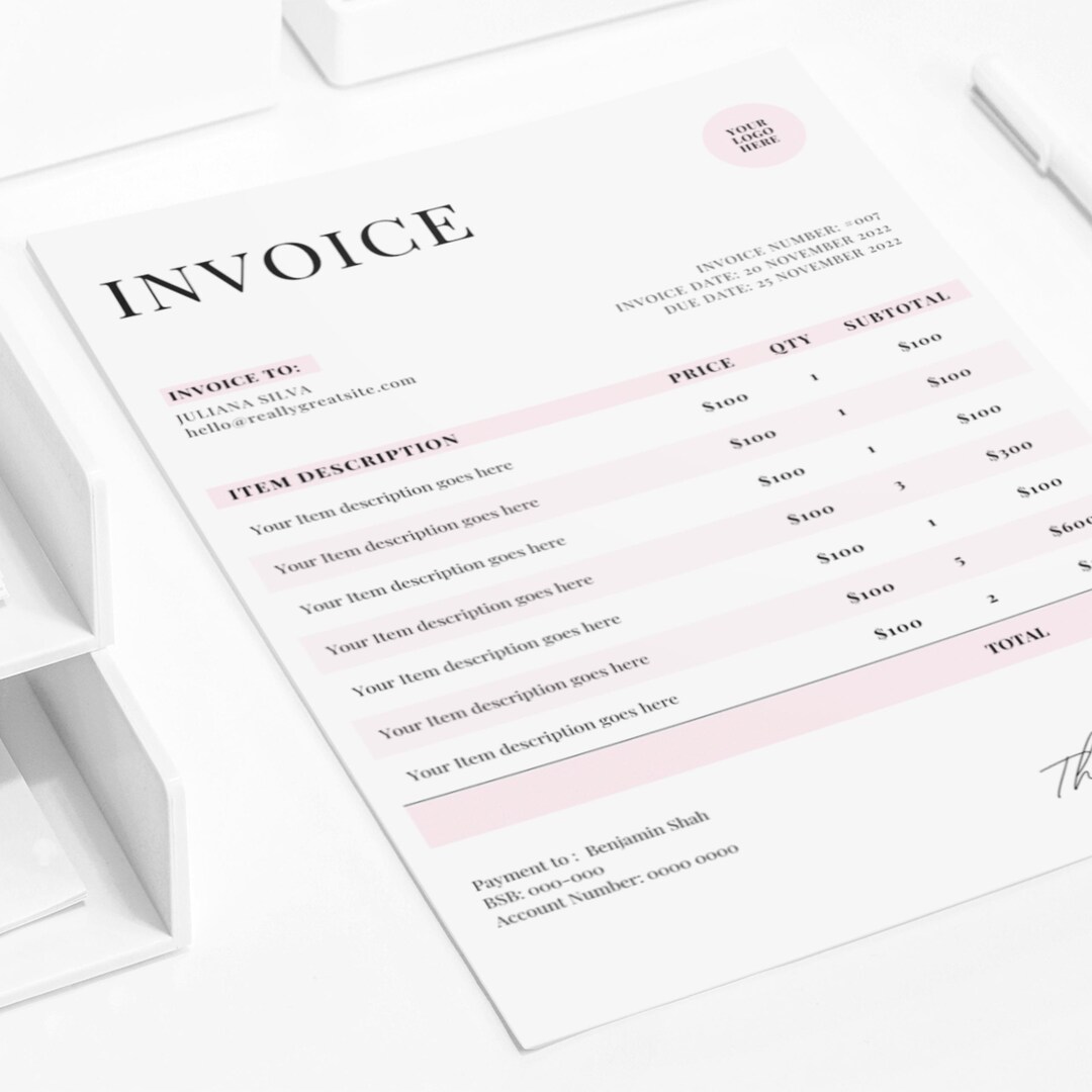 Floral Business Invoice Template | Editable Canva Custom Order Form ...