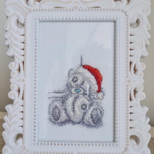 Baby-Dusche-Geschenk, Geschenk für den ersten Geburtstag, Neugeborenen Geschenke, Baby-Geschenke, Tatty Teddy Geschenk, gerahmter Kreuzstich.