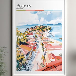 Stampa artistica Boracay - Poster di viaggio Boracay / Stampa artistica da parete Filippine / Arredamento per la casa Filippine / Stampa artistica da parete di viaggio Boracay Filippine