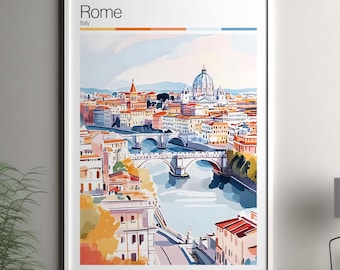 Rome wall art - Rome home decor / Italy poster / Italy travel print / Rome Italy travel wall art / cityscape print poster