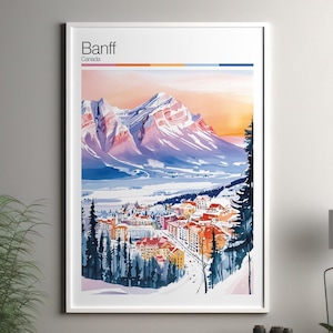Banff Kanada Poster - Banff Reise Print / Kanada Wand Kunst / Banff Kanada Reise Kunst / Stadtbild Print Poster