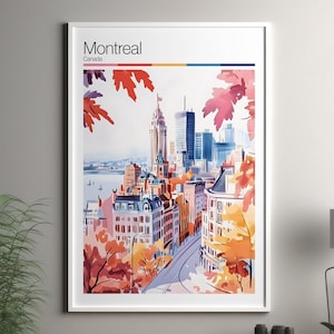 Montreal art print - Montreal travel poster / Canada wall art print / Canada home decor / Montreal Canada travel wall art / cityscape print