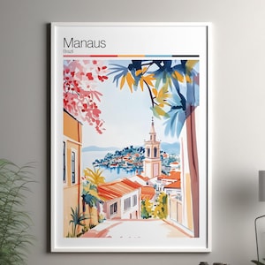 Manaus art print - Manaus travel poster / Brazil wall art print / Brazil home decor / Manaus Brazil travel wall art / cityscape print poster