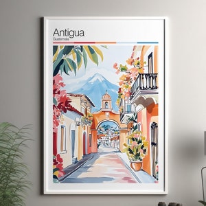 Antigua art print - Antigua travel poster / Guatemala wall art print / Guatemala home decor / Antigua Guatemala travel wall art