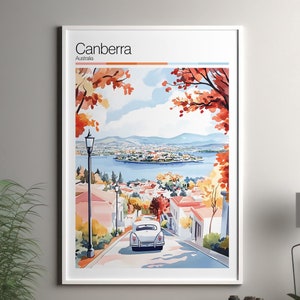 Canberra art print - Canberra travel poster / Australia wall art print / Australia home decor / Canberra Australia travel wall art