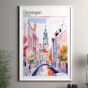 Groningen art print - Groningen travel poster / Netherlands wall art print / Netherlands home decor / Groningen Netherlands travel wall art