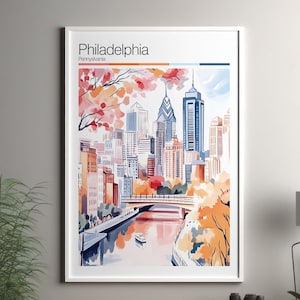 Philadelphia Poster - Philadelphia Reise-Druck / Pennsylvania Wand Kunst / USA Wohnkultur / Philadelphia US Reise-Kunst