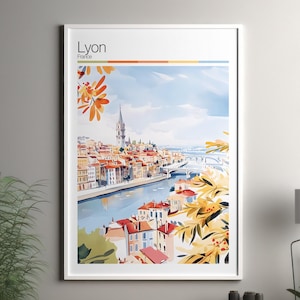 Lyon Kunstdruck - Lyon Reiseplakat / Frankreich Wand Kunst Druck / Frankreich Wohndekor / Lyon Frankreich Reise Wandkunst / Stadtbild Druck Poster